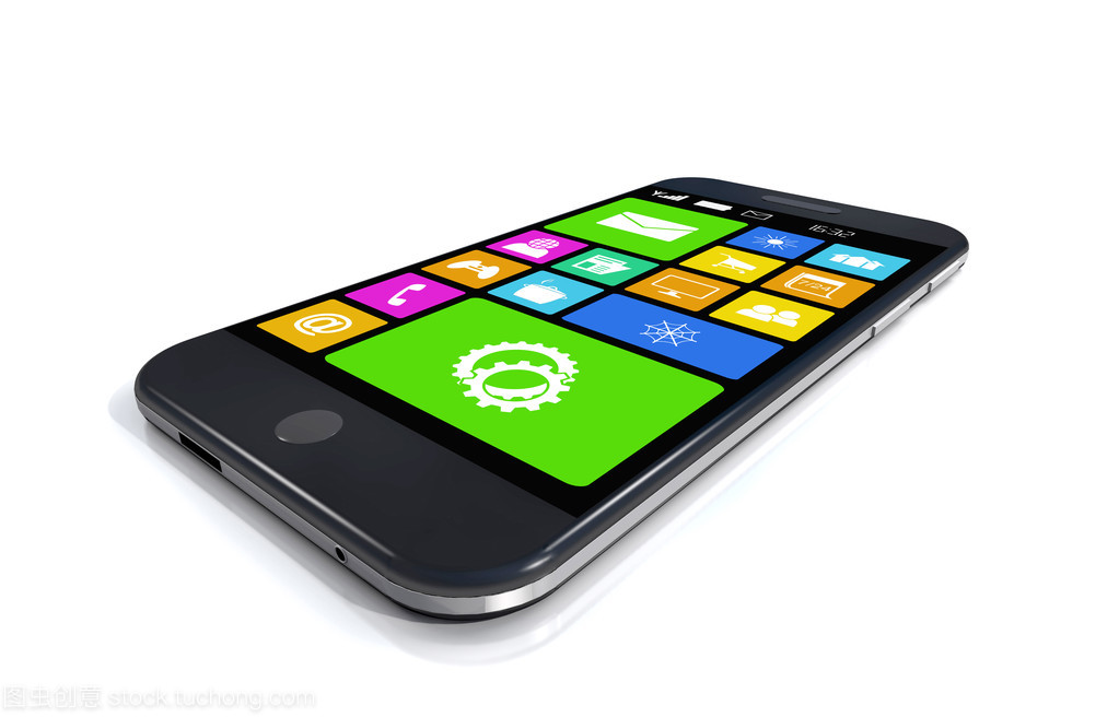 黑色智能手機(jī) 軟件應(yīng)用的完美畫布